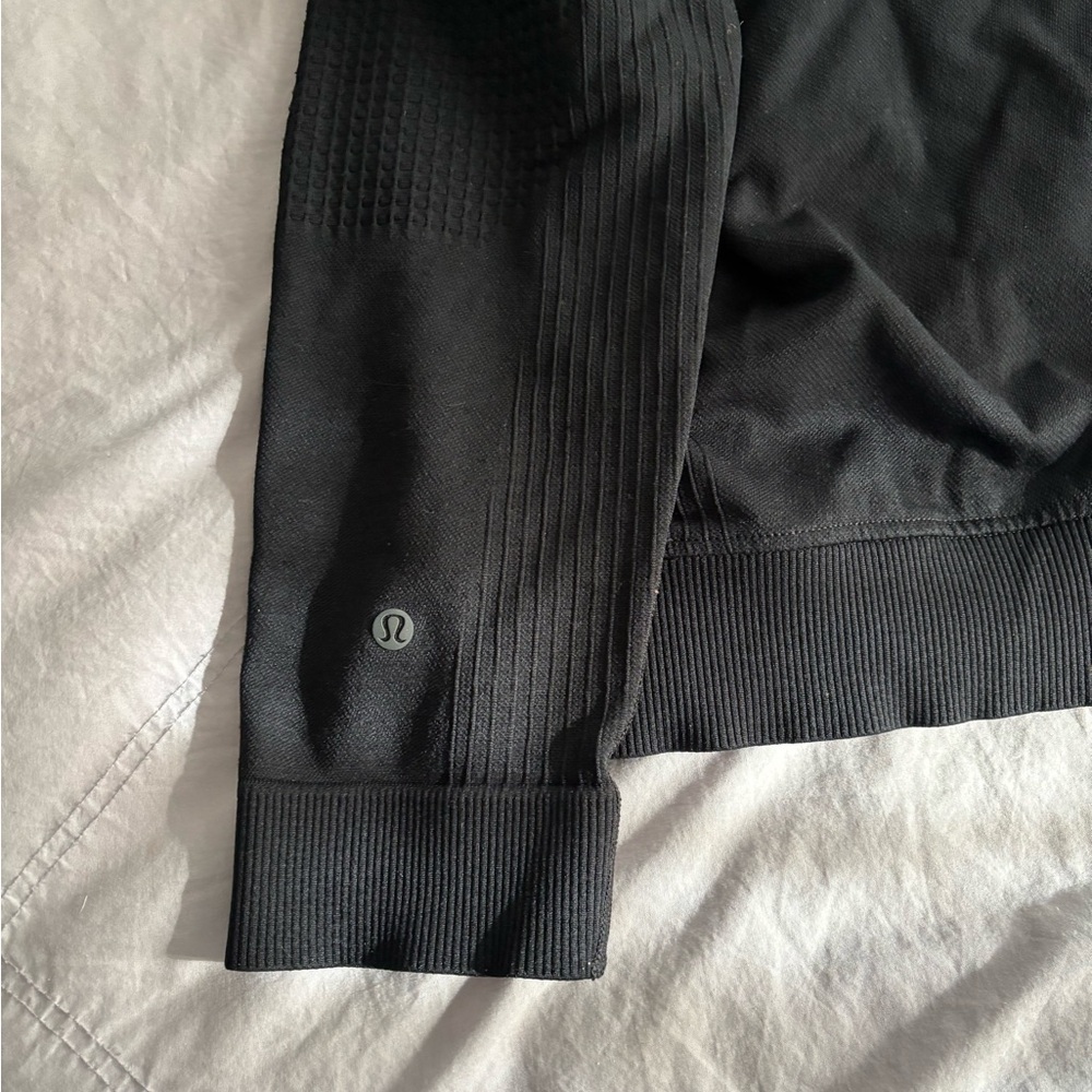 Men's Black Quarter-Zip Sweater - Picture 3 of 4